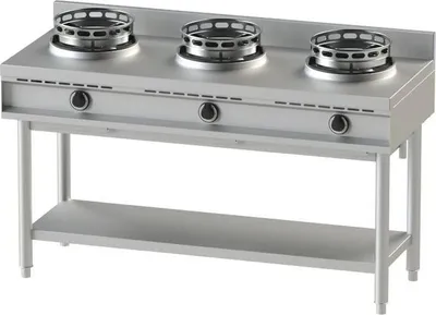 Produktbild von KBS Gas Wokherd 3 Brenner Standmodell 3X13Kw 150x60x85 cm mit Pilotflamme