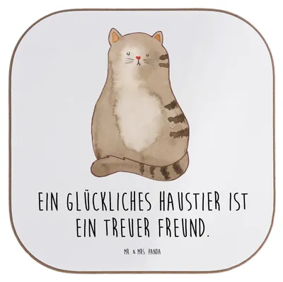 Produktbild von Mr. & Mrs. Panda Tischuntersetzer Haustiere pflegen - Weiß - Geschenk, treuer Freund, Untersetzer für Gläser, Haustierliebhaber, Tassenuntersetzer, Zuversicht, Vertrauem