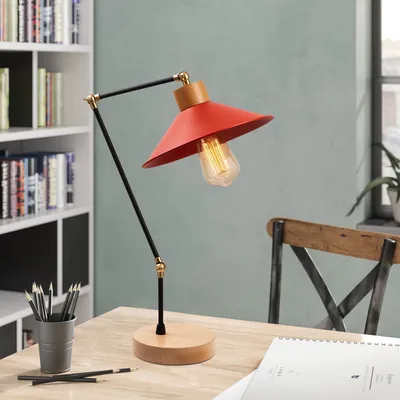 Obrázok produktu pre Opviq, Manavgat - N-606-US, Stolná lampa, kov, červená, 24 x 24 x 52 cm