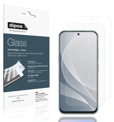 Obrázok produktu pre 2 ochranné fólie pre ZTE Blade V80 Pro, matná povrchová úprava - proti nárazom, 9H, fólia typu dipos Glass, plastové sklo