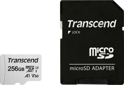 Immagine prodotto di Transcend 300S - Scheda di memoria flash (adattatore incluso) - 256 GB - A1 / Classe video V30 / UHS-I U3 / Classe10 - microSDXC