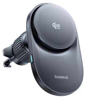 Zdjęcie produktu dla Uchwyt Magnetyczny Baseus Primetrip Vc2 Pro Z Ładowarką Qi2.2 Z Wentylatorem Na Kratkę Nawiewu - Czarny