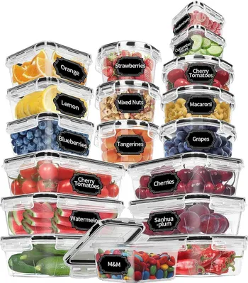 Image de Skroam Set de boîtes de conservation 36 pièces étanche à l'air BPA-free bol couvercle