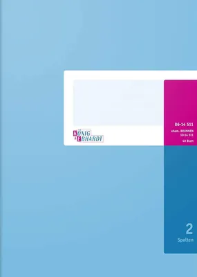 Produktbild von KÖNIG & EBHARDT 86-1451101 Spaltenbuch A4 2-Spalten 32 Zeilen