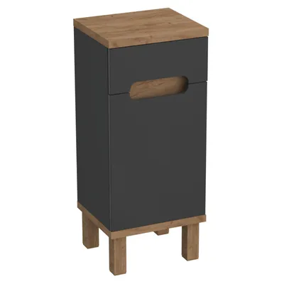 Produktbild von Badezimmerschrank OVO Anthrazit matt Eiche Craft 35 x 82 x 30 cm Softclose Badschrank mit 1 Schublade Badezimmer