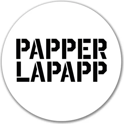 Produktbild von Huuraa Aufkleber Papperlapapp Schriftzug 10cm rund Sticker Geschenkidee