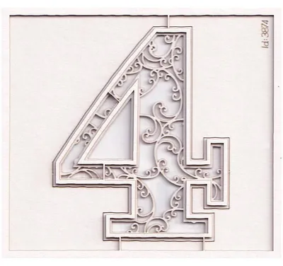 Obrázok produktu pre Dekoratívna lepenka na scrapbooking – Scrapiniec monogram 4 – Monograce – 7 cm