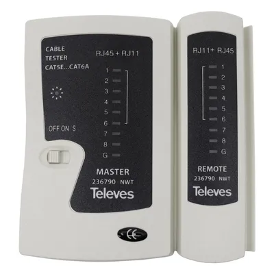 Zdjęcie produktu dla Tester sieciowy RJ45/RJ11 z diodami LED i długością testową 300 m