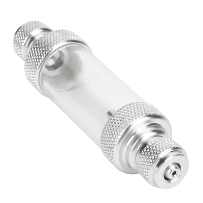 Imagen del producto de Contador de burbujas de doble cabezal, plateado, para plantas de CO2, agua y acuarios. Accesorio para medir el flujo de CO2