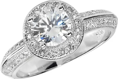 Produktbild von Atemberaubender 925 Sterling Silber Solitär Verlobung Damen - Ring mit Zirkonia, 54 (17.2); TRS22275RSN