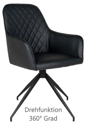 Produktbild von Moderner Drehstuhl BORA Esszimmerstuhl -  Schwarz