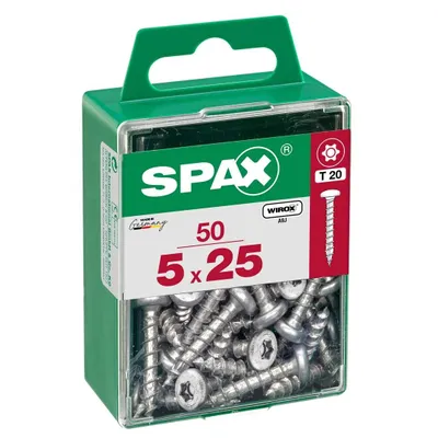 Immagine prodotto di Set di 50 viti SPAX Torx in acciaio a testa tonda, Diam.5 mm x L.25 mm