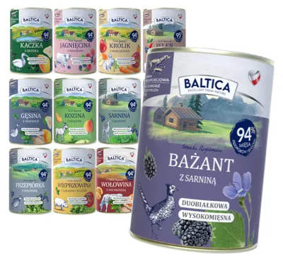 Produktbild von Baltica Mix 12 Geschmacksrichtungen 12x400g Getreidefreies Nassfutter für Hunde