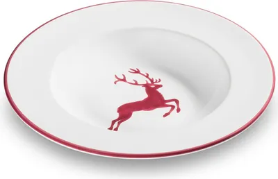 Image de Gmundner Keramik Bordeauxr. Hirsch, Assiette à soupe Gourmet (Ø 24cm)