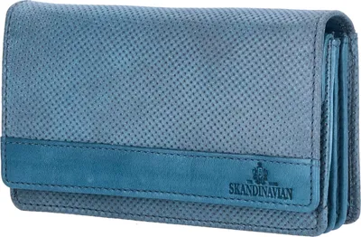 Produktbild von The Skandinavian Brand Damen Leder Geldbörse Quer  Blue