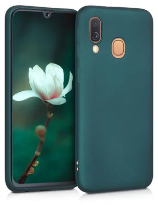 Produktbild von kwmobile Handyhülle für Samsung Galaxy A40 Hülle - Silikon Case metallisch schimmernd - Schutzhülle Cover - Metallic Petrol