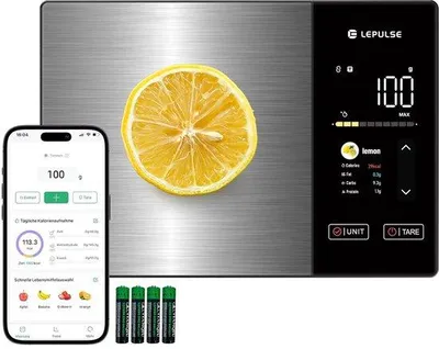 Produktbild von Smarte Küchenwaage mit Nährwertberechnung und TFT-Farbdisplay
