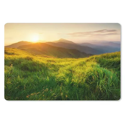 Produktbild von MuchoWow® Mauspad Mousepad Gras - Hügel - Sonne - Natur - Landschaft 27x18 cm - Mousepads - Maus Mat - Pad - Mausunterlage - Büroartikel - Desk Matten