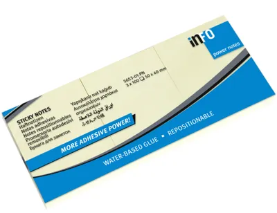 Productafbeelding van Powernotes info notes 75x75mm geel blok a 100 vel.