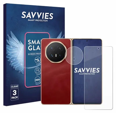 Produktbild von 3x Savvies Schutzglas Folie für Honor Magic V6 (Display+Kamera) 9H Panzer Schutzfolie Glas Displayschutz klar transparent