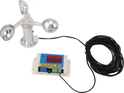 Obrázek produktu pro Zařízení pro signalizaci rychlosti větru 3 lopatky ventilátoru Věžový jeřáb Anemometr Přístroj pro meteorologickou stanici na staveništi 5V