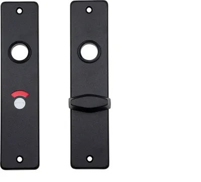 Immagine prodotto di Ferramenta per porta WC nera piastra corta 55/8 - per set
