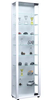 Produktbild von VCM Holz Glas Vitrine Sammelvitrine Glasvitrine Schaukasten Standvitrine Edana Maxi Weiß