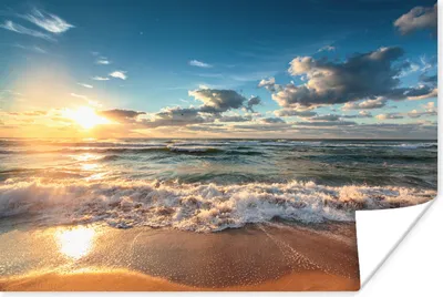 Produktbild von MuchoWow® Poster Strand - Meer - Sonnenuntergang 30x20 cm - Plakate - Print