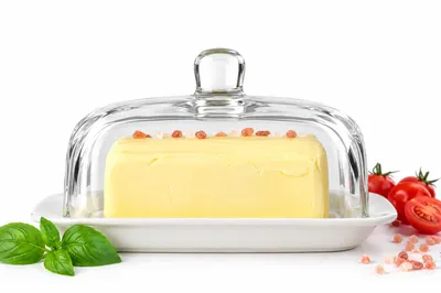 Zdjęcie produktu dla Duży pojemnik na masło na porcelanowym talerzu Pojemnik na masło Pojemnik na masło do lodówki