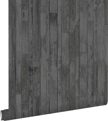 Produktbild von ESTAhome Tapete Holz-Optik Schwarz und Braun 53 cm x 10.05 m