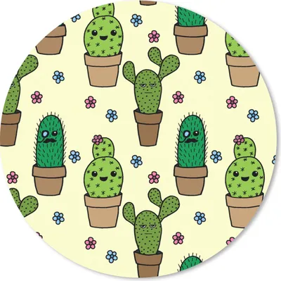 Produktbild von MuchoWow® Mauspad Mousepad Muster - Kaktus - Blumen 20x20 cm - Mousepads - Maus Mat - Pad - Mausunterlage - Schreibtischmatte