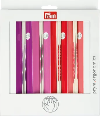 Obrázek produktu pro Sada ponožkových pletacích jehlic Prym Ergonomics, 2,5-4,0 mm, 20 cm, 20 ks