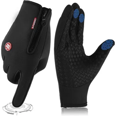 Immagine prodotto di Guanti invernali termici, neri, taglia XL, antiscivolo, compatibili con touchscreen