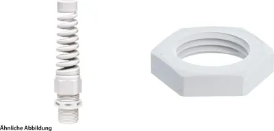 Produktbild von WISKA Verschraubung mit Biegeschutz und Gegenmutter M16x1,5 lang Polyamid (PA) Gewindelänge 15,0mm - 1 Stück