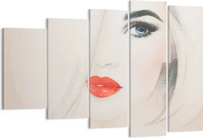 Produktbild von Bild auf Leinwand - Leinwandbild - Frau Gesicht Lippen - 150x100cm - Wand Bild - Wanddeko - Leinwanddruck - Bilder - Kunstdruck - Wanddekoration - Leinwand bilder - Wandkunst - EG150x100-3860