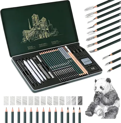 Produktbild von Zeichen- und Graphitstifte Set, 27-teilig, Metalletui, für Künstler