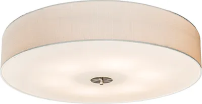 Zdjęcie produktu dla QAZQA – nowoczesna lampa sufitowa I lampa sufitowa I lampa I oprawa oświetleniowa biała 70 cm – bęben jutowy I salon I sypialnia – tekstylna okrągła – przystosowana do żarówek LED E27