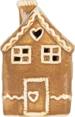 Produktbild von Clayre & Eef Lebkuchenhaus mit LED 7x7x11 cm Braun Keramik