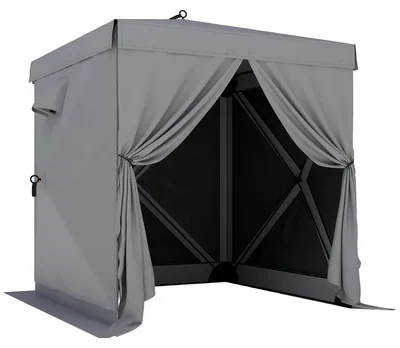 Produktbild von Pavillon 1,85x1,85m Wasserdicht Stabil Winterfest Pop-up Faltpavillon mit 4 Mesh-Seitenteilen Tasche, UV 30+