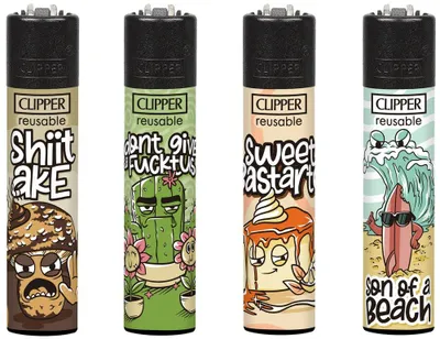 Produktbild von Clipper Feuerzeug 4er Set Fucktus