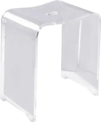 A transparent acrylic stool.
