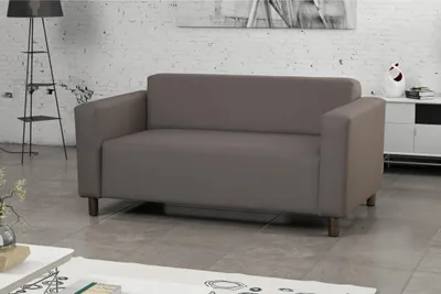 Produktbild von DALNIM 2-Sitzer Sofa, grau, 146 cm breit, 78 cm hoch, 70 cm tief, Massivholzgestell