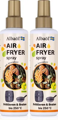 Produktbild von Albaöl Air Fryer Spray mit Avocadoöl 190ml zum frittieren & braten (2er Pack)