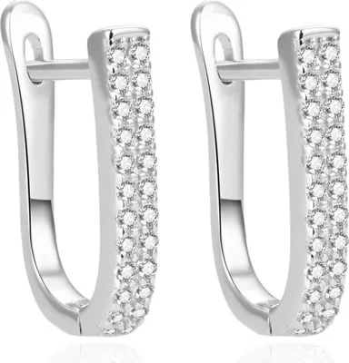 Image de Boucles d'oreilles en argent avec zircons AGUC1429