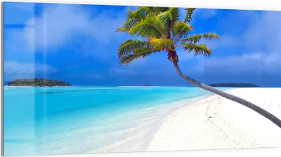 Produktbild von DEQORI Glasbild Echtglas 100x50 cm 'Inselparadies' Wandbild Bild modern Deko