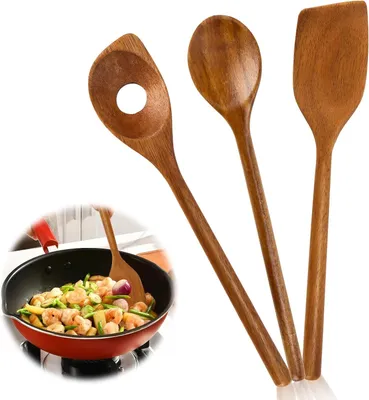 Produktbild von Kochlöffel Set 3-teilig, Akazienholz, für Küche