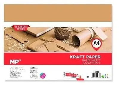 Kraftpapier 20 Blatt DIN A4 300 g/m² braun