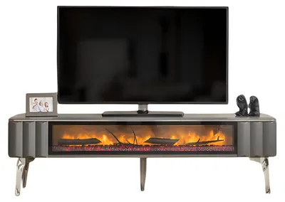 Image de Simple TV Lowboard Sideboard Décoration électrique Cheminée