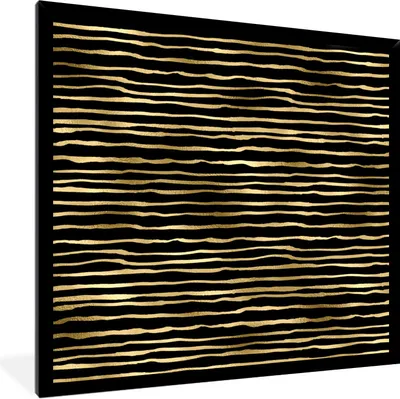 Produktbild von MuchoWow® Gerahmtes Poster Muster - Gold - Schwarz 40x40 cm - Poster mit Schwarzem Bilderrahmen Wandposter Rahmen Foto Bilder - Mit Rahmen - Wanddekoration Schlafzimmer