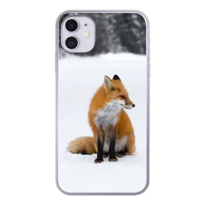 Produktbild von MuchoWow® Handyhülle Schutzhülle Hülle für iPhone 11 Fuchs - Schnee - Winter Silikon Softcase Handy Hülle - Handytasche